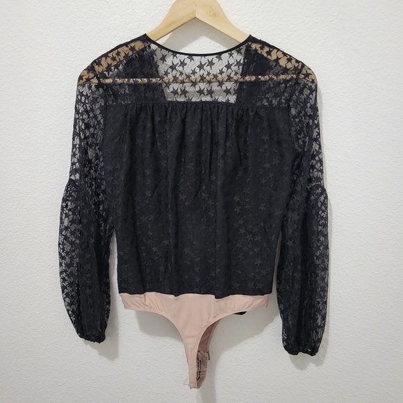 AMANDA UPRICHARD Long Sleeve Mesh Bodysuit Top NWOT - Picture 5 of 8